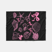 Seashell Coquette Bow Hawaii Beach Sommerurlaub Fleecedecke (Vorderseite (Horizontal))
