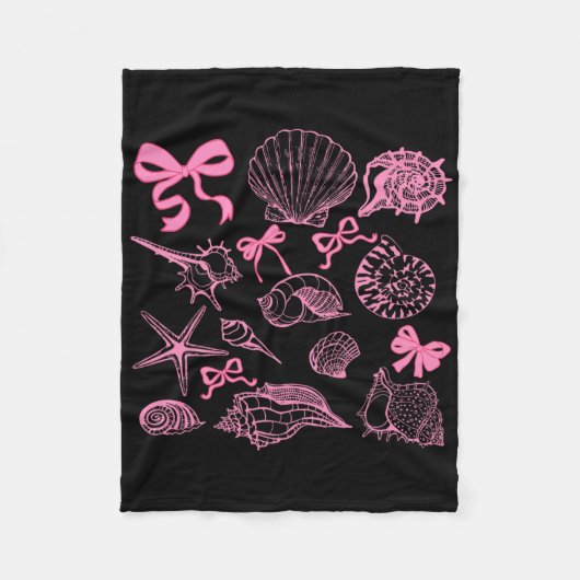 Seashell Coquette Bow Hawaii Beach Sommerurlaub Fleecedecke (Vorderseite)
