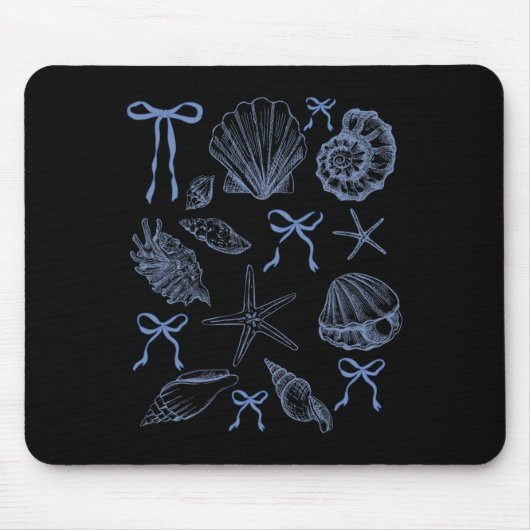 Seashell Coquette Bow Hawaii Beach Sommerurlaub Mousepad (Vorne)