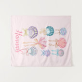 Seashell Coquette Party Banner Band Wandteppich (Vorderseite (Horizontal))