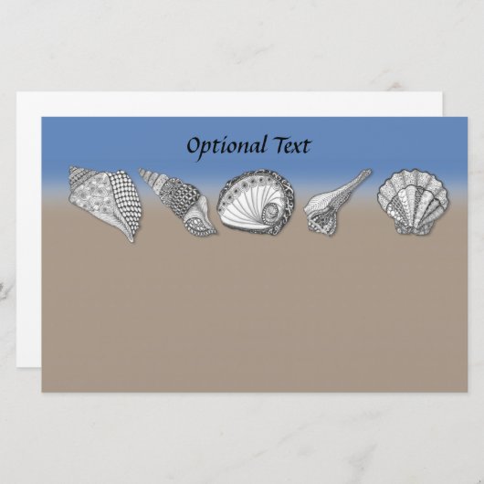 Seashell, der Kunst zeichnet Briefpapier (Vorne/Hinten)