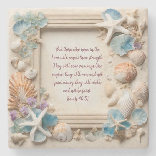Seashell Dreams Frame Steinuntersetzer (Vorderseite)