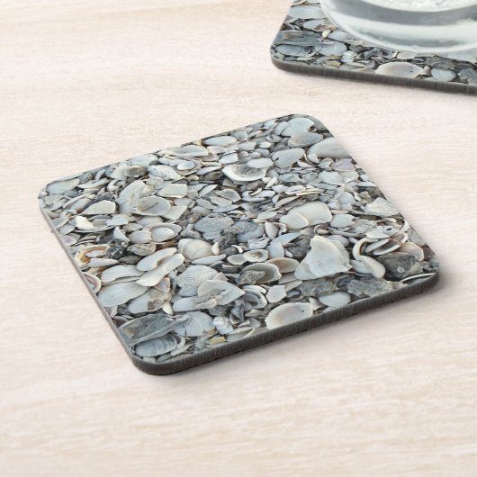 Seashell Drift Coastal Mix Getränkeuntersetzer (Linke Seite)