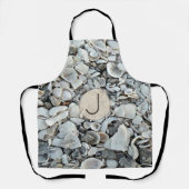 Seashell Drift Monogram Accent Schürze (Vorderseite)