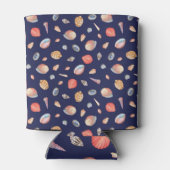 Seashell Elegance: Summer Blue Pattern. Dosenkühler (Rückseite)