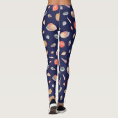 Seashell Elegance: Summer Blue Pattern. Leggings (Rückseite)