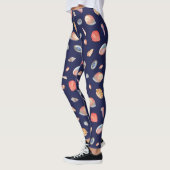 Seashell Elegance: Summer Blue Pattern. Leggings (Links)