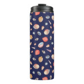 Seashell Elegance: Summer Blue Pattern. Thermosbecher (Vorderseite)