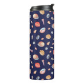 Seashell Elegance: Summer Blue Pattern. Thermosbecher (Nach links gedreht)