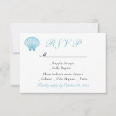 Seashell Elegant Nautical Beach Coastal Wedding RSVP Karte (Vorderseite)