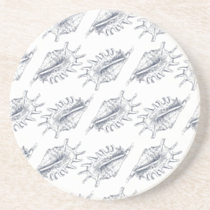 Seashell elegant seamless pattern throw pillow getränkeuntersetzer