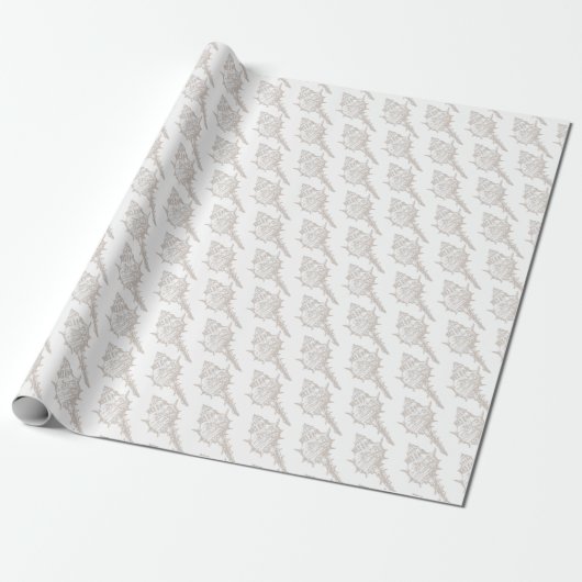 Seashell elegantes Muster Geschenkpapier (Ungerollt)