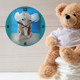 Seashell Elephant Craft Animal Sanibel Island FL Große Wanduhr