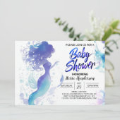 Seashell Fantasy: Meerjungfrau-Babydusche Einladung (Stehend Vorderseite)