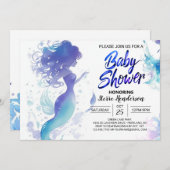 Seashell Fantasy: Meerjungfrau-Babydusche Einladung (Vorne/Hinten)