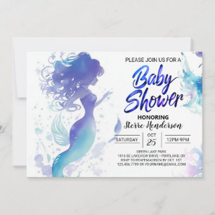 Seashell Fantasy: Meerjungfrau-Babydusche Einladung
