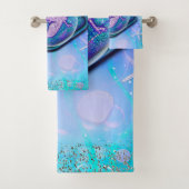 Seashell Fit für einen Meerjungfrau-Glitzer Magisc Badhandtuch Set (Insitu)