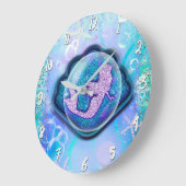 Seashell Fit für einen Meerjungfrau-Glitzer Magisc Große Wanduhr (Winkel)