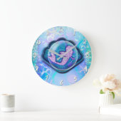 Seashell Fit für einen Meerjungfrau-Glitzer Magisc Große Wanduhr (Zuhause)