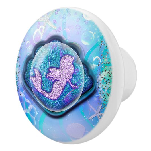 Seashell Fit für einen Meerjungfrau-Glitzer Magisc Keramikknauf (Rechts)