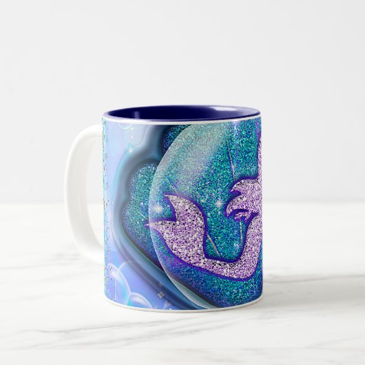 Seashell Fit für einen Meerjungfrau-Glitzer Magisc Zweifarbige Tasse (Vorderseite Links)