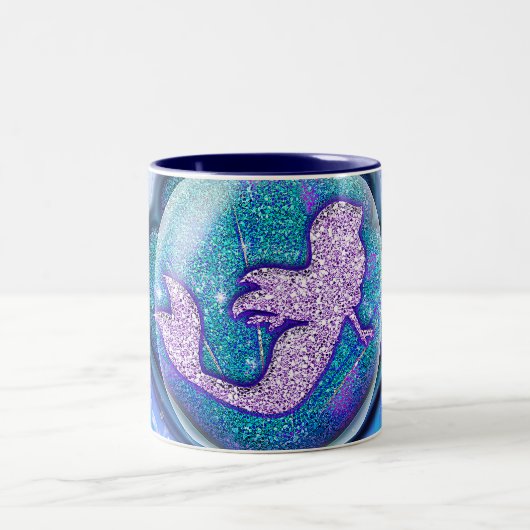 Seashell Fit für einen Meerjungfrau-Glitzer Magisc Zweifarbige Tasse (Mittel)
