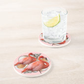 Seashell-Flamingo-Untersetzer Untersetzer (Seite)