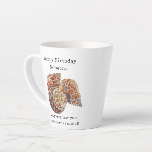 Seashell/Fossickers Geburtstag Milchtasse (Linke Ecke)