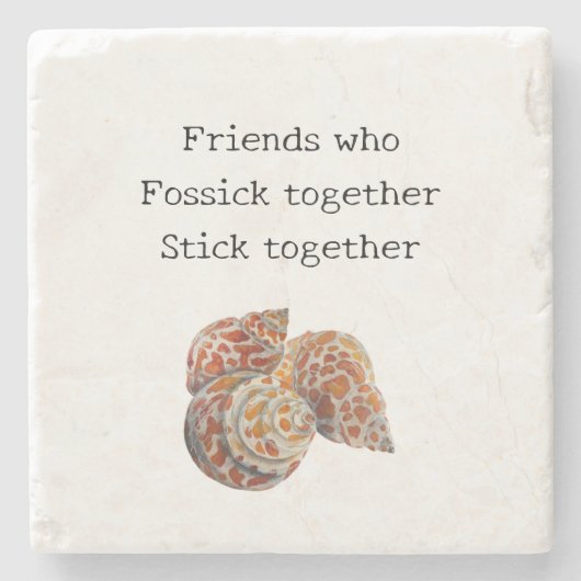 Seashell/Fossickers Steinuntersetzer (Vorderseite)