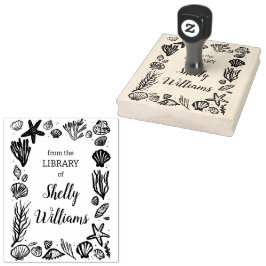 Seashell Frame Custom Ex Libris Bookplate Gummistempel