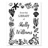 Seashell Frame Custom Ex Libris Bookplate Gummistempel (Prägung)