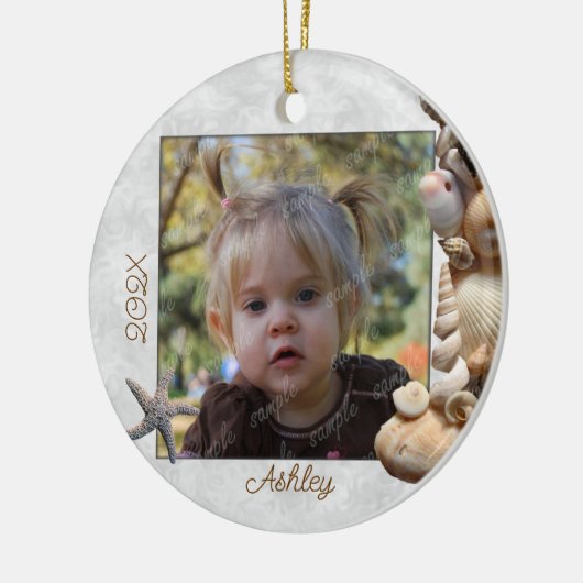 Seashell Frame Foto Ornament (Links)