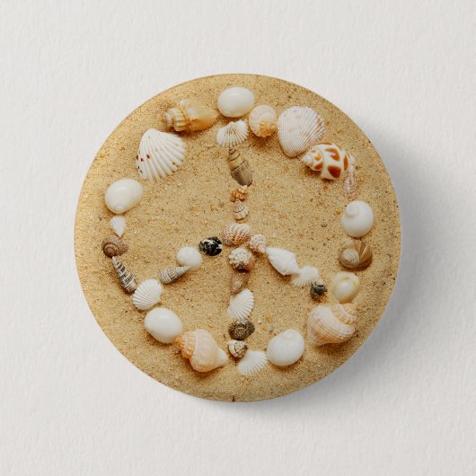 Seashell-Friedenszeichen-Knopf Button (Vorderseite)