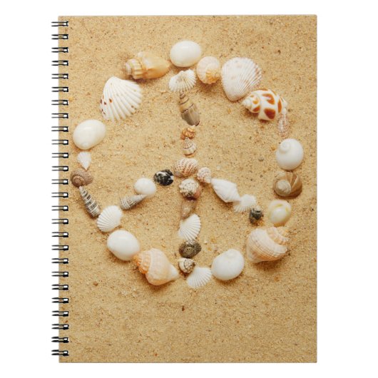 Seashell-Friedenszeichen-Notizbuch Notizblock (Vorderseite)