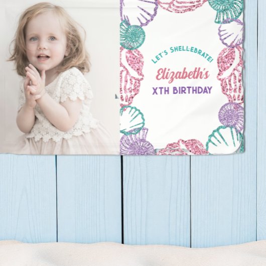 Seashell Girls Birthday Banner