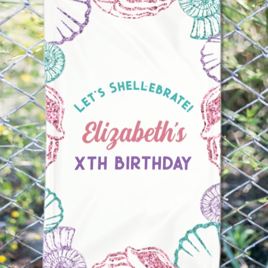 Seashell Girls Birthday Banner