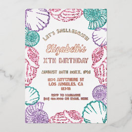 Seashell Girls Birthday Folieneinladung