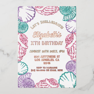 Seashell Girls Birthday Folieneinladung