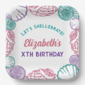 Seashell Girls Birthday Pappteller (Vorderseite)