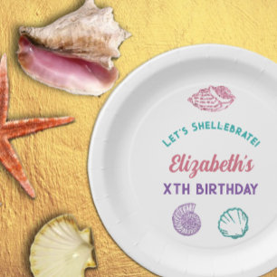 Seashell Girls Birthday Pappteller