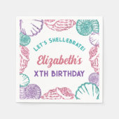 Seashell Girls Birthday Serviette (Vorderseite)
