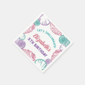Seashell Girls Birthday Serviette (Ecke)