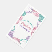 Seashell Girls Birthday Serviette (Ecke)