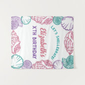 Seashell Girls Birthday Wandteppich (Vorderseite (Horizontal))