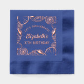 Seashell Girly Birthday Servietten Mit Folie (Vorderseite)