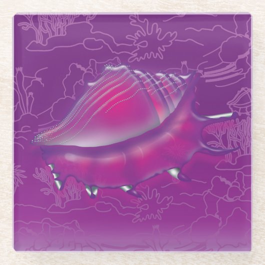 Seashell Glasuntersetzer (Vorderseite)