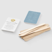 Seashell Gold Dusty Blue Beach Wedding Program Fan Fächer (Non-assembled)