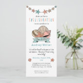 Seashell Graduate weg von Abarewell Einladung (Stehend Vorderseite)