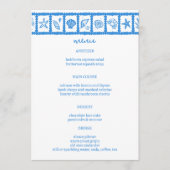 Seashell Grid Beach Wedding Blue White CUSTOM Menükarte (Vorderseite)