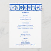 Seashell Grid Beach Wedding Blue White CUSTOM Menükarte (Vorderseite)